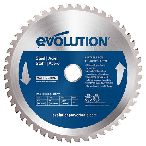 Panza circular pentru taiat otel, pentru fierastraie circulare Evolution 230mm, Ø230 x 25.4 mm, 48 de dinti TCT