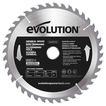 Panza circular pentru taiat lemn, pentru fierastraie circulare Evolution 230mm, Ø230 x 25.4 mm, 40 de dinti TCT