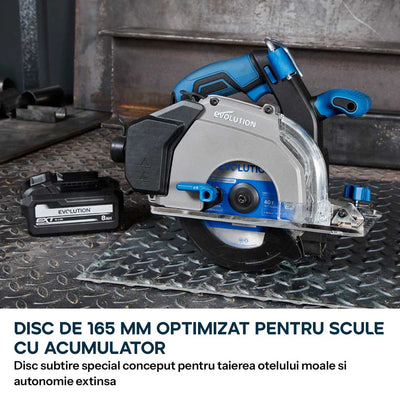 Panza circular pentru taiat otel, pentru fierastraie circulare Evolution 165mm, Ø165 x 20 mm, 40 de dinti TCT