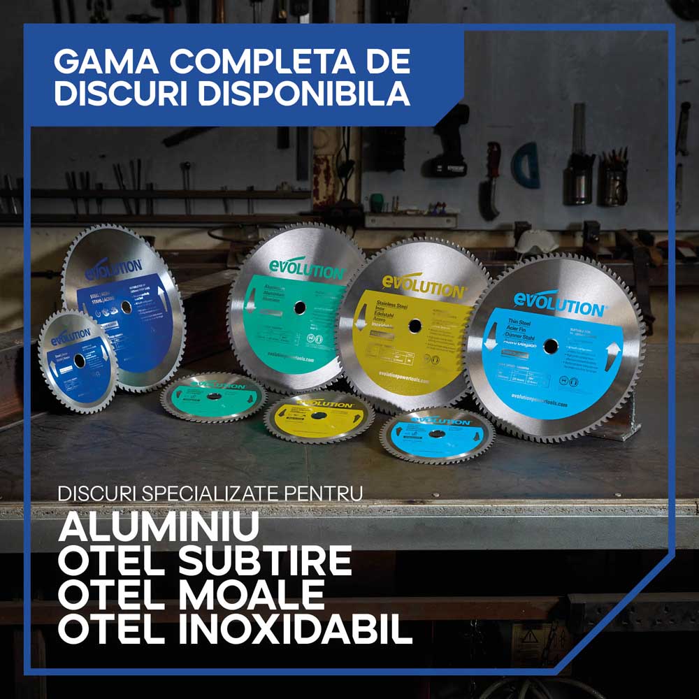 Panza circular pentru taiat otel, pentru fierastraie circulare Evolution 165mm, Ø165 x 20 mm, 40 de dinti TCT