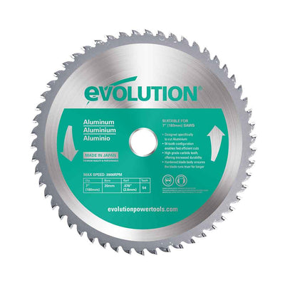 Panza circular pentru taiat aluminiu, pentru fierastraie circulare Evolution 180mm, Ø180 x 20 mm, 54 de dinti TCT