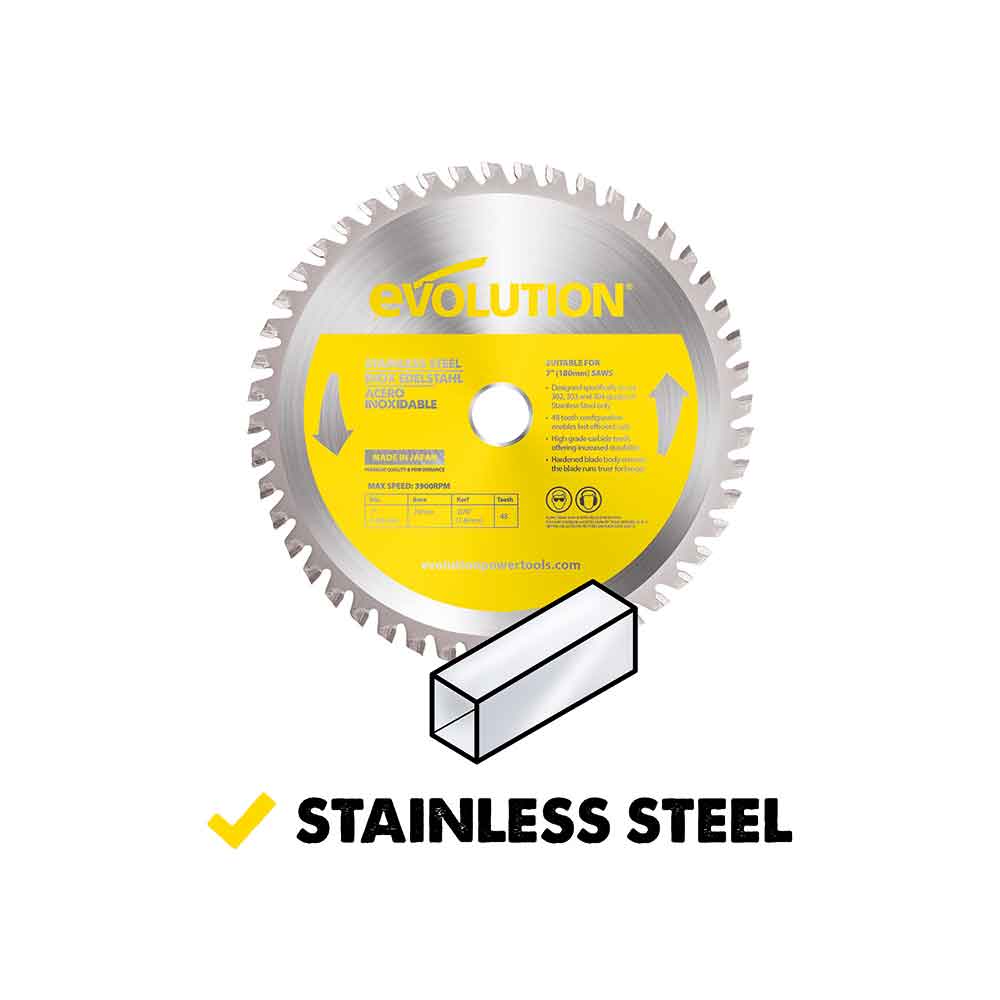 Panza circular pentru taiat otel inoxidabil, pentru fierastraie circulare Evolution 230mm, Ø230 x 25.4 mm, 60 dinti TCT