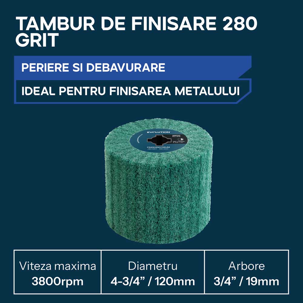 Rola de finisare Evolution P280 pentru masini de satinat 120 x 100mm