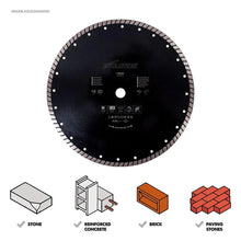 Disc diamantat pentru fierastraie circulare, Turbo-Segmentat, Evolution Ø355 x 25.4 mm