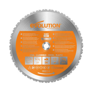 Panza circular pentru taiat multi-materiale, pentru fierastraie circulare Evolution 355mm, Ø355 x 25.4 mm, 36 de dinti vidia TCT