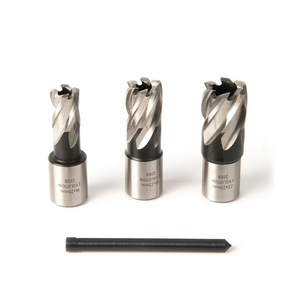 Set 3 freze 14mm 18mm 22mm, lungime 25mm + ax centrare Evolution