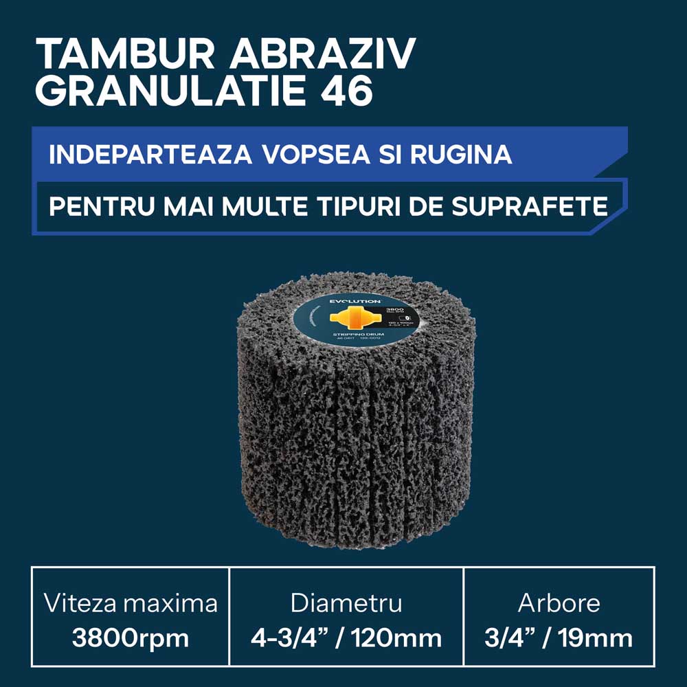 Rola abraziva P46 Evolution pentru masini de satinat, 120 x 100mm