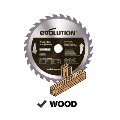 Panza circular pentru taiat lemn, pentru fierastraie circulare Evolution 180mm, Ø180 x 20 mm, 30 de dinti TCT