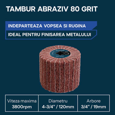 Rola abraziva intercalata P80 Evolution pentru masini de satinat, 120 x 100m