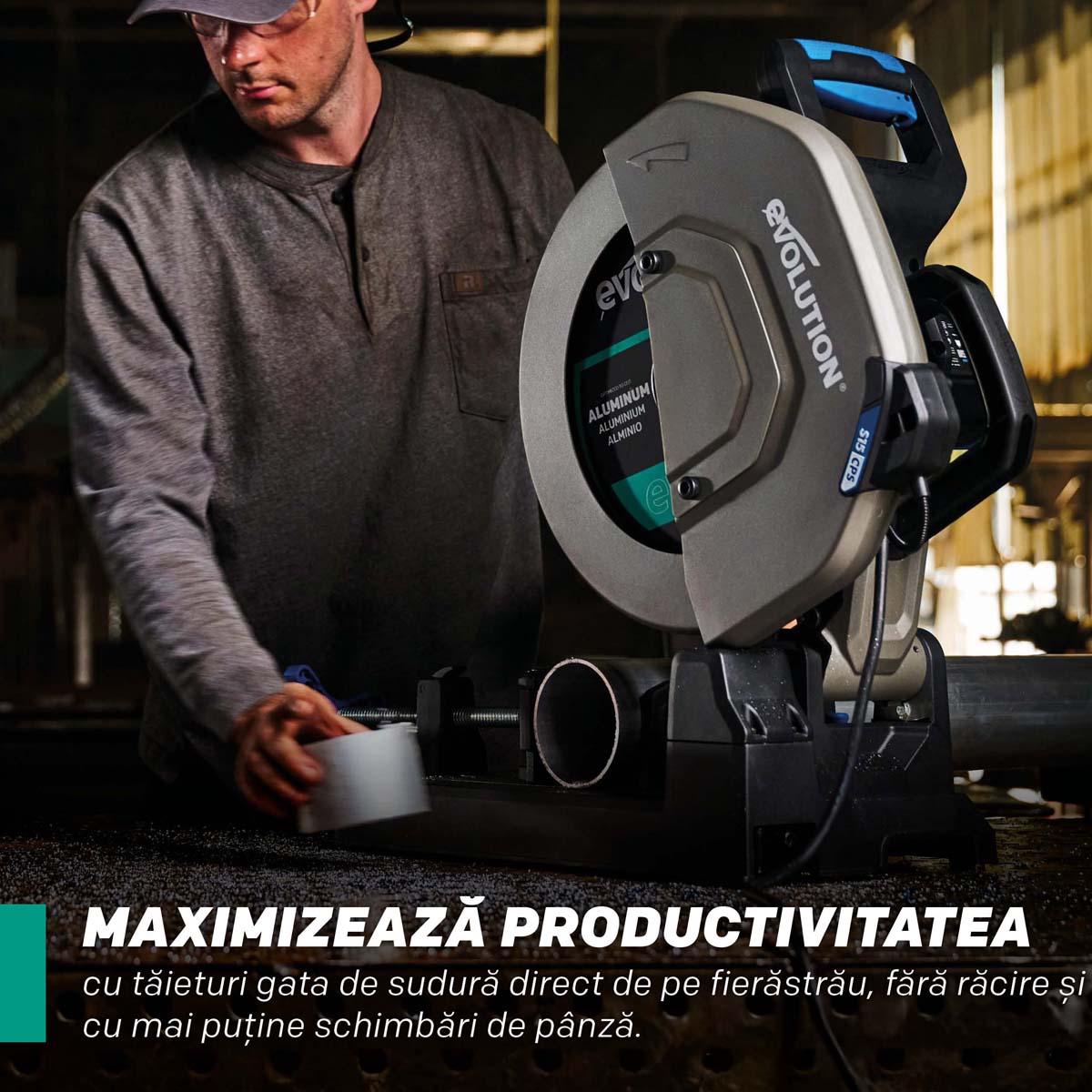 Disc pentru fierastrau circular, taiere aluminiu Evolution EVOMAX 355mm Ø355 x 25.4 mm, 100 dinti, carbura tungsten