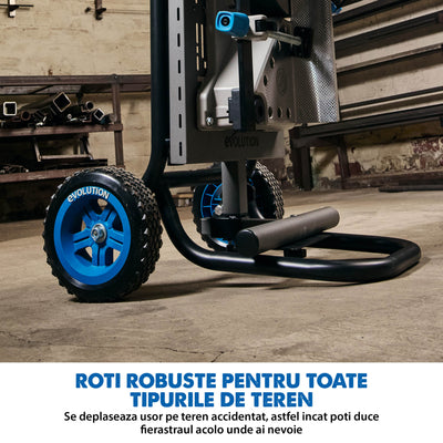 Pachet fierastrau circular stationar debitator de metal Evolution S355MCS cu disc de taiere de 355mm 2200W + suport