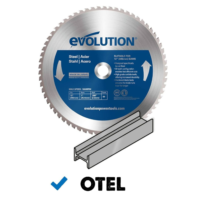 Panza circular pentru taiat otel, pentru fierastraie circulare Evolution 180mm, Ø180 x 20 mm, 36 de dinti TCT