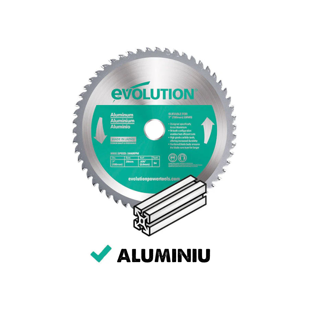 Panza circular pentru taiate aluminiu, pentru fierastraiele circulare Evolution 210mm, Ø210 x 25.4 mm, 60 de dinti TCT