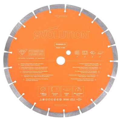 Disc Premium diamantat segmentat multifunctional, pentru masinile de taiat, Ø350 x 22.2 mm