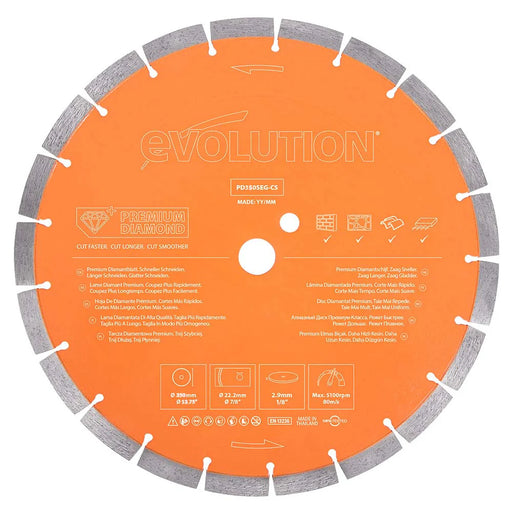 Disc Premium diamantat segmentat multifunctional, pentru masinile de taiat, Ø350 x 22.2 mm