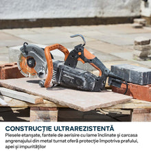 Masina compacta de taiat beton Evolution R150DCT-PRO, 150 mm, cu sistem de reducere a prafului prin alimentare cu apa, disc diamantat Endurance si adancime de taiere de 53 mm