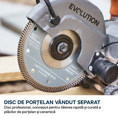 Masina compacta de taiat beton Evolution R150DCT-PRO, 150 mm, cu sistem de reducere a prafului prin alimentare cu apa, disc diamantat Endurance si adancime de taiere de 53 mm