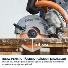 Masina compacta de taiat beton Evolution R150DCT-PRO, 150 mm, cu sistem de reducere a prafului prin alimentare cu apa, disc diamantat Endurance si adancime de taiere de 53 mm