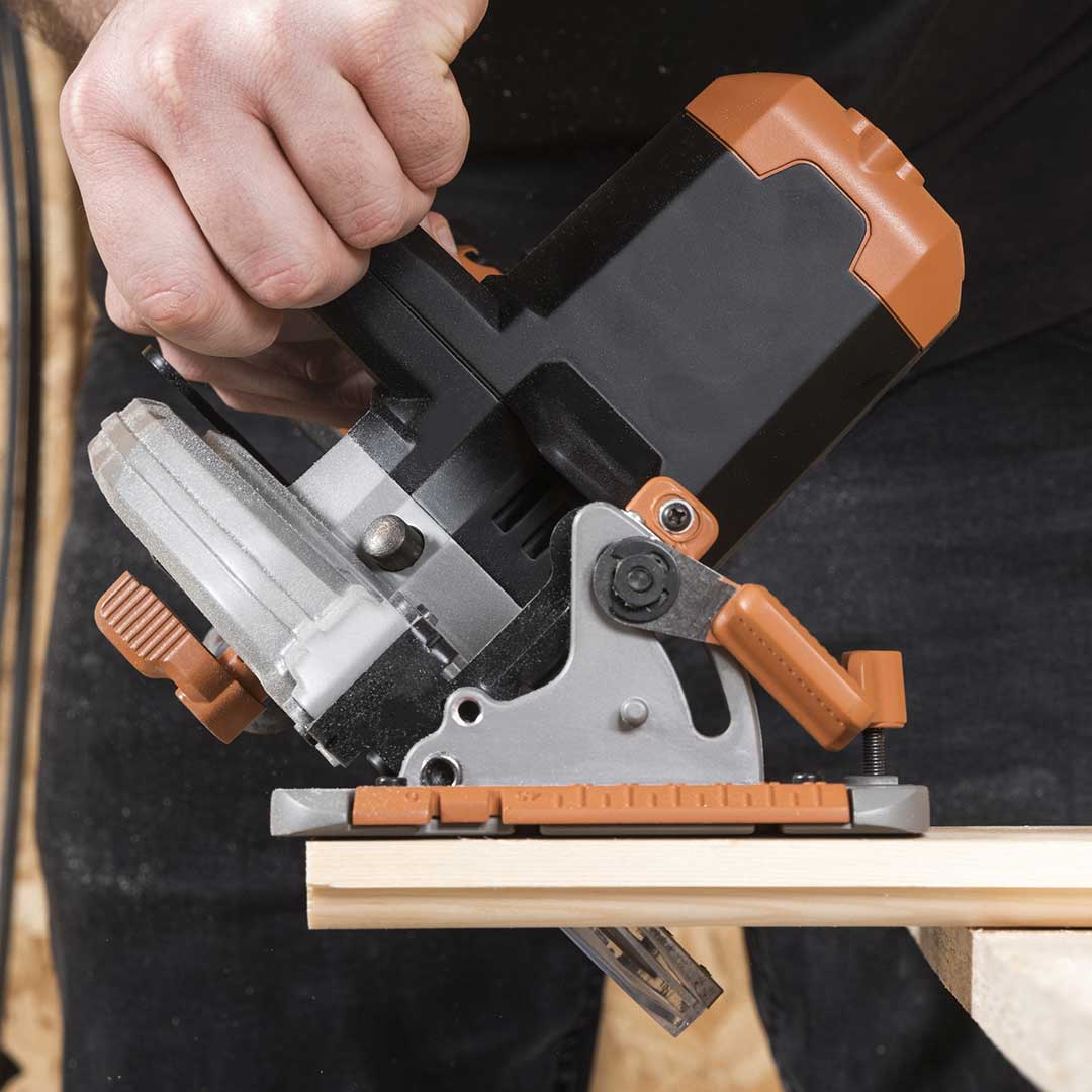 Fierastrau circular de mana cu acumulator, 850 W, 4600 RPM, Evolution R165CCS-Li 18V EXT cu disc multi-material 165 mm