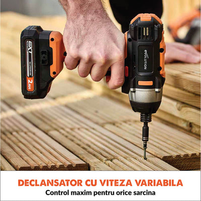 Masina de insurubat cu impact 180Nm Evolution R18IDR-Li 18V Li-Ion EXT cu acumulator si incarcator