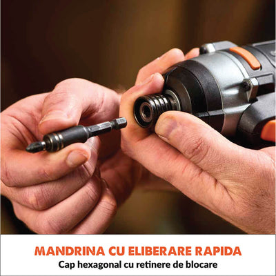 Masina de insurubat cu impact 180Nm Evolution R18IDR-Li 18V Li-Ion EXT cu acumulator si incarcator