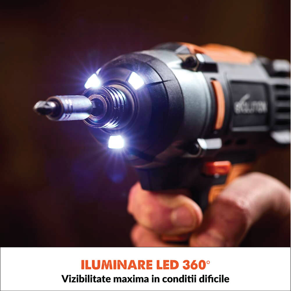 Masina de insurubat cu impact 180Nm Evolution R18IDR-Li 18V Li-Ion EXT cu acumulator si incarcator