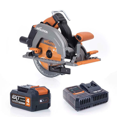 Fierastrau circular de mana cu acumulator, 850 W, 4200 RPM, Evolution R185CCS-Li 18V EXT cu disc multi-material 185 mm