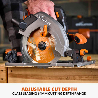 Pachet fierastrau circular de mana cu acumulator, 850 W, 3750 RPM, Evolution R185CCSX-Li 18V EXT + sina de ghidaj 2.8m