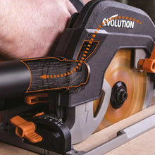 Fierastrau circular de mana, 1600 W, 3900 RPM, Evolution R185CCSX+ cu disc multi-materiale 185 mm + geanta