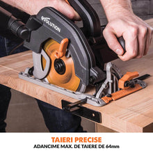 Desigilat - Fierastrau circular de mana, 1600 W, 3900 RPM, Evolution R185CCS cu disc multi-material 185 mm