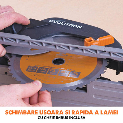 Desigilat - Fierastrau circular de mana, 1600 W, 3900 RPM, Evolution R185CCS cu disc multi-material 185 mm