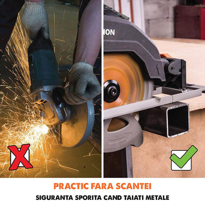 Desigilat - Fierastrau circular de mana, 1600 W, 3900 RPM, Evolution R185CCS cu disc multi-material 185 mm