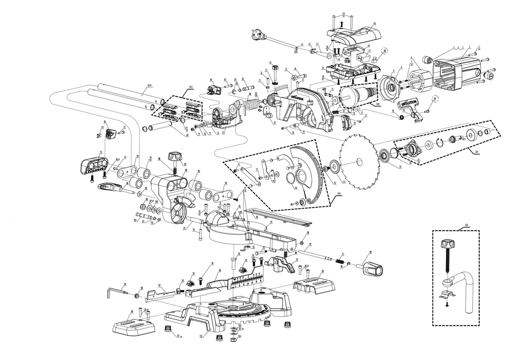 Evolution R185SMS Fierastrau glisant de taiere in unghi Piese de schimb