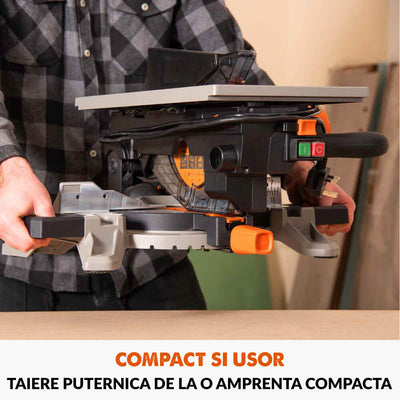 Fierastrau circular combinat cu masa Evolution R210MTS-G2 cu disc de taiere multi-materiale de 210mm, 1500W