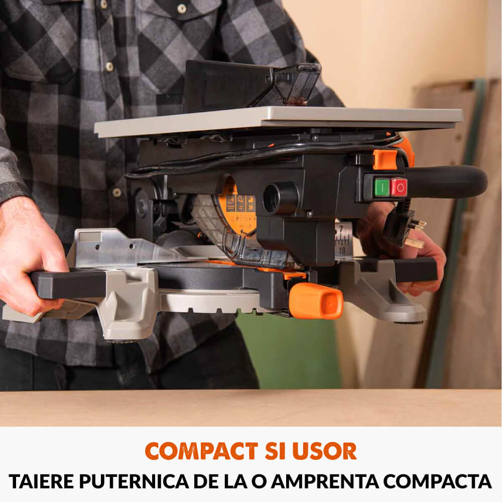 Fierastrau circular combinat cu masa Evolution R210MTS-G2 cu disc de taiere multi-materiale de 210mm, 1500W