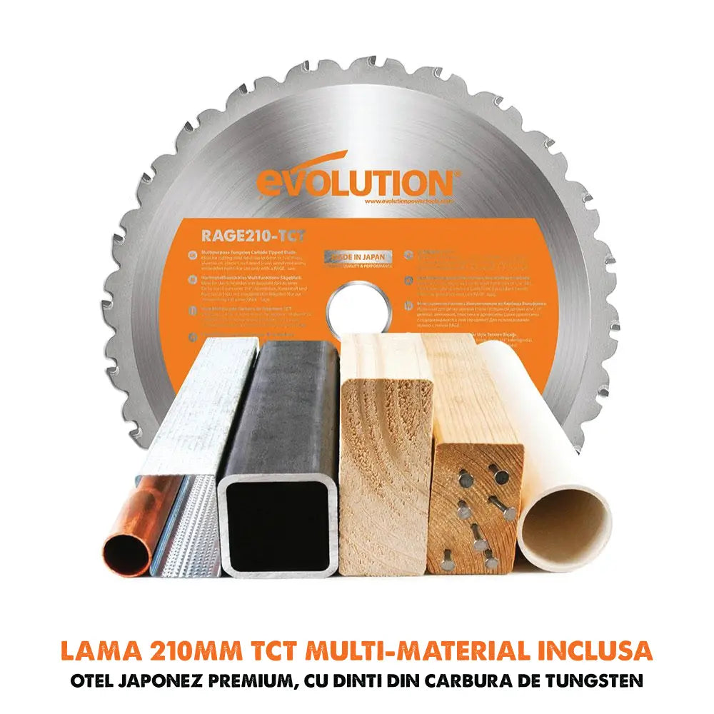 Desigilat - Fierastrau circular stationar multifunctional Evolution R210SMS+ 210mm 1500W