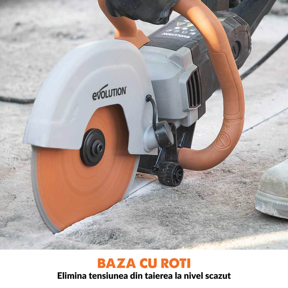 Masina pentru taiat beton, zidarie si piatra 2000W Evolution R255DCT cu disc diamantat de 255mm