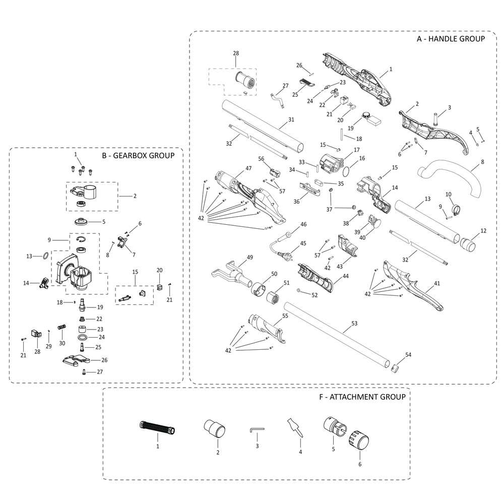 Evolution R255DWS-T Slefuitor pentru gips-carton Piese de schimb (maner)
