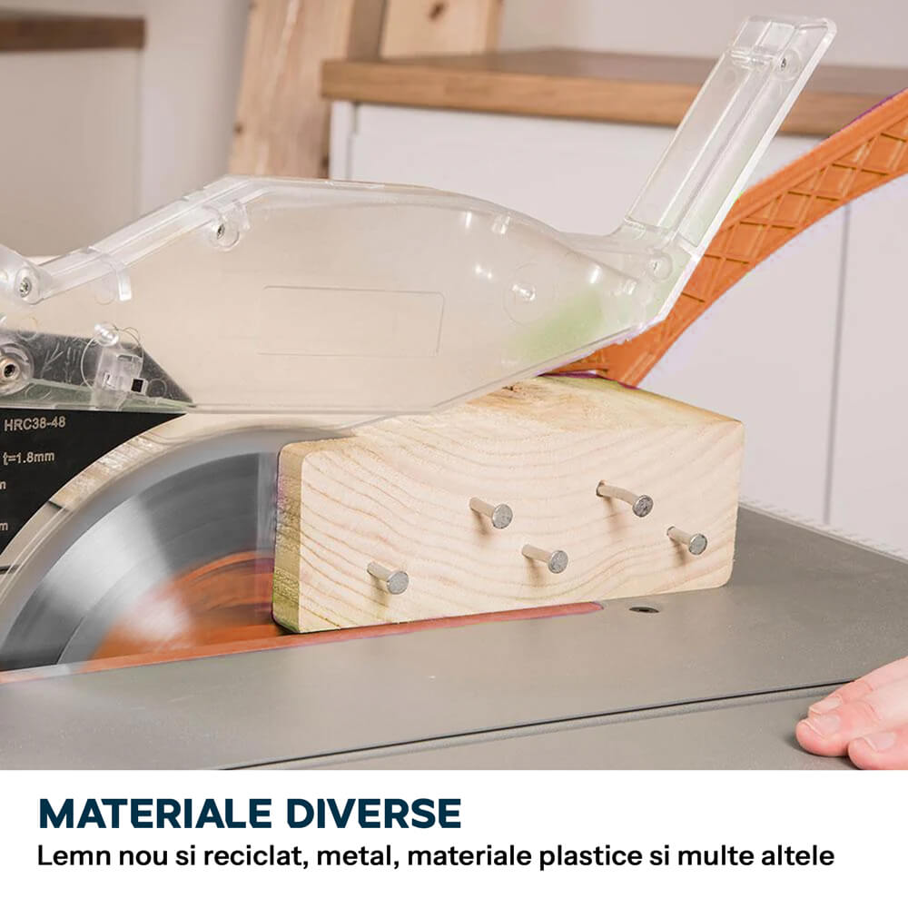 Fierastrau circular cu masa Evolution R255MTS cu disc de taiere multi-materiale de 255mm 1500W