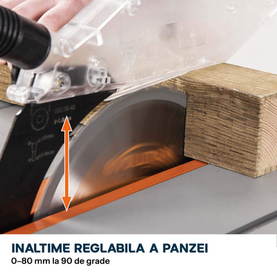 Fierastrau circular cu masa Evolution R255MTS cu disc de taiere multi-materiale de 255mm 1500W