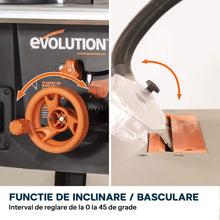 Fierastrau circular cu masa Evolution R255MTS cu disc de taiere multi-materiale de 255mm 1500W