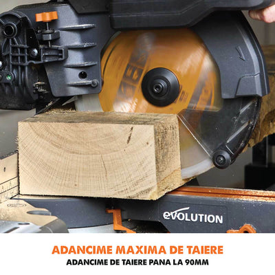 Fierastrau circular stationar multifunctional cu acumulatori, inclinare in ambele sensuri Evolution R255SMS-DB-Li 36V 255mm