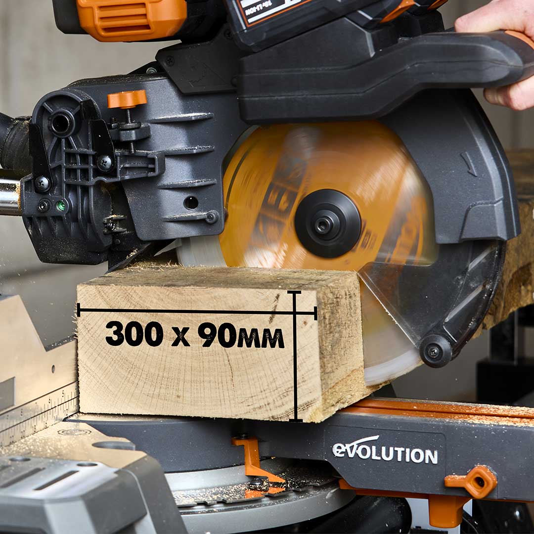 Fierastrau circular stationar multifunctional cu acumulatori, inclinare in ambele sensuri Evolution R255SMS-DB-Li 36V 255mm