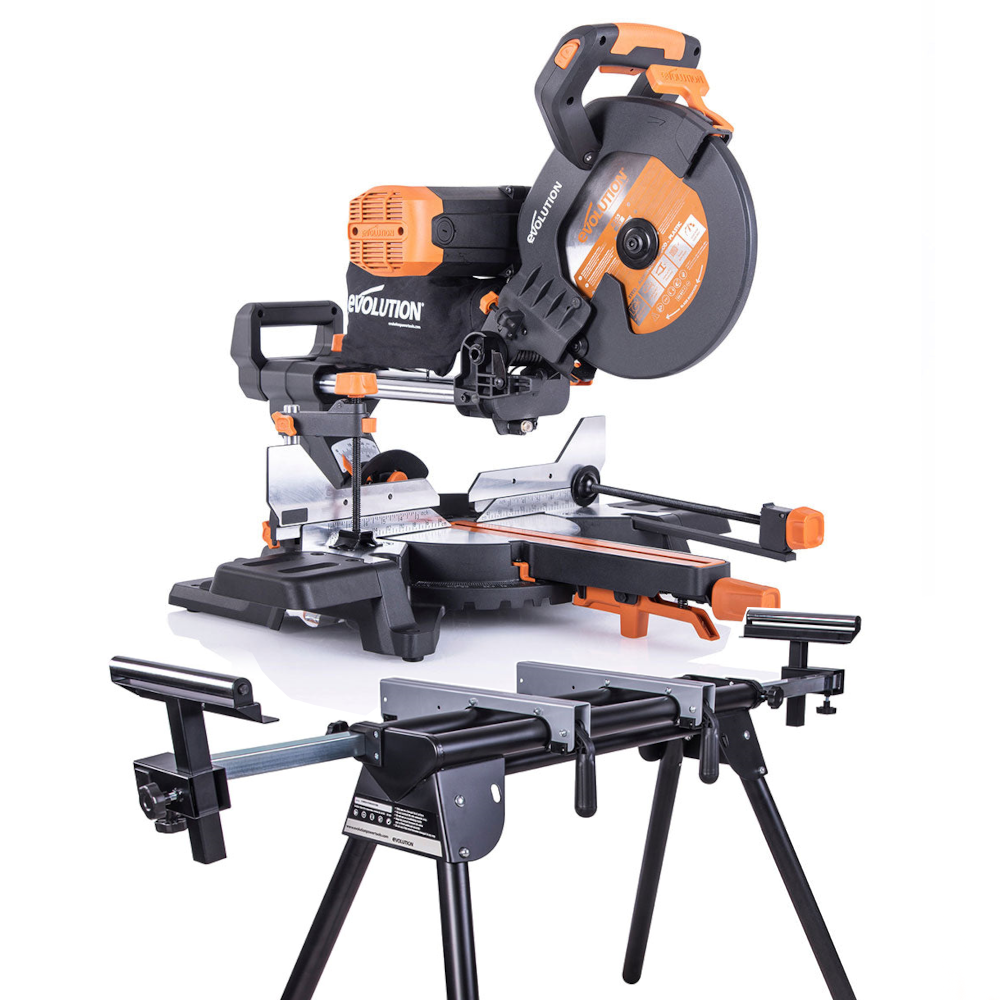 Pachet fierastrau circular stationar multifunctional Evolution R255SMS-DB+ 255 mm + stand