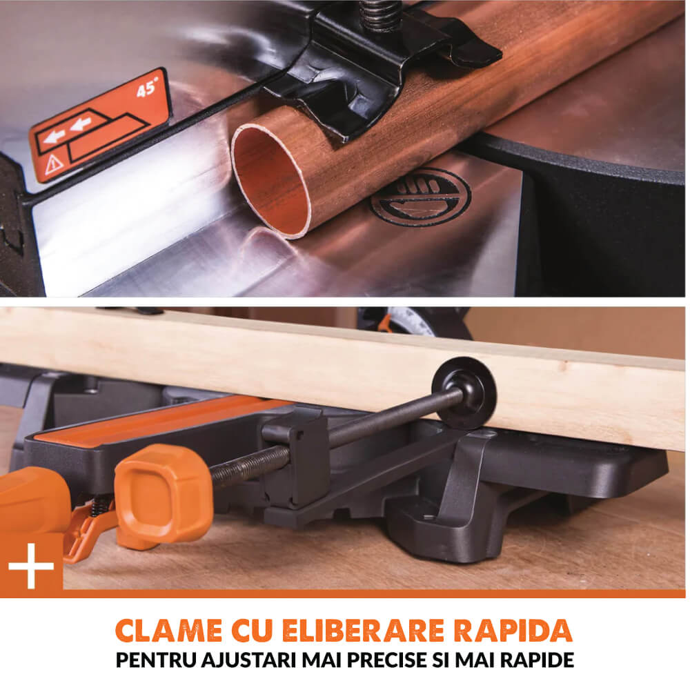 Pachet fierastrau circular stationar multifunctional Evolution R255SMS+ 255mm + stand XL