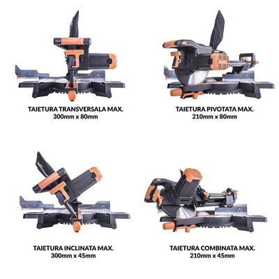 Fierastrau circular stationar multifunctional Evolution R255SMS+ 255mm 2000W
