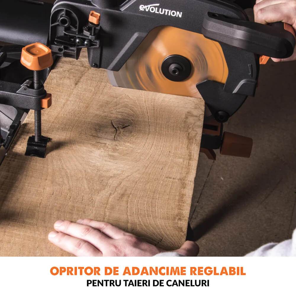 Pachet fierastrau circular stationar multifunctional Evolution R255SMS+ 255mm + stand XL