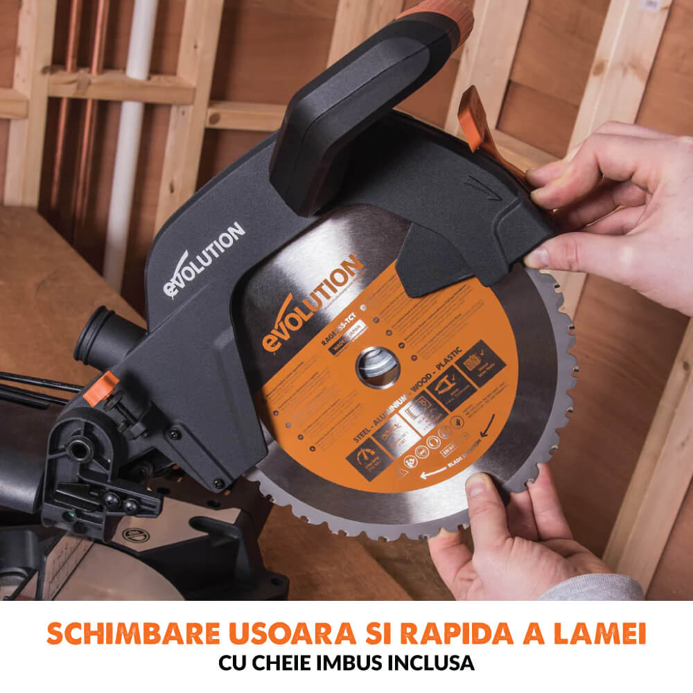 Pachet fierastrau circular stationar multifunctional Evolution R255SMS+ 255mm + stand XL