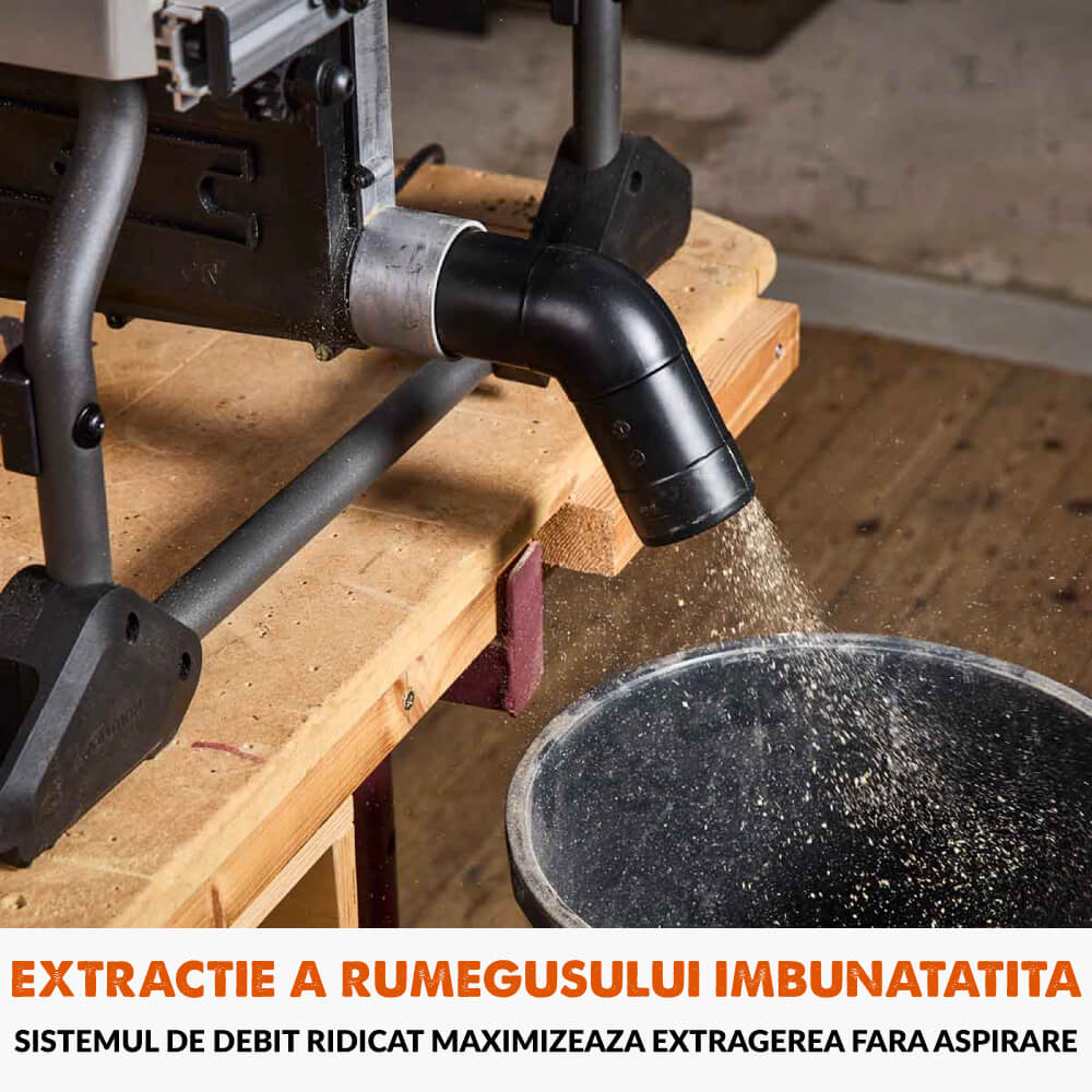 Fierastrau circular cu masa Evolution R255TBL cu disc de taiere multi-materialea de 255mm, 1650W