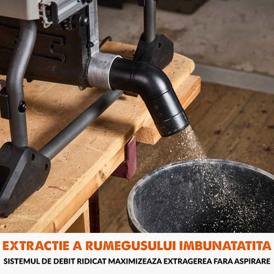 Desigilat - Fierastrau circular cu masa Evolution R255TBL+ cu disc de taiere multi-materiale de 255mm, 1800W